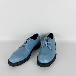 Calvin Klein Ferguson 34F0991-DYB Mens Blue Leather Plain Toe Oxfords Shoes